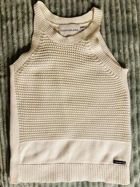 Calvin Klein Jeans Cream Knit Tank size XS